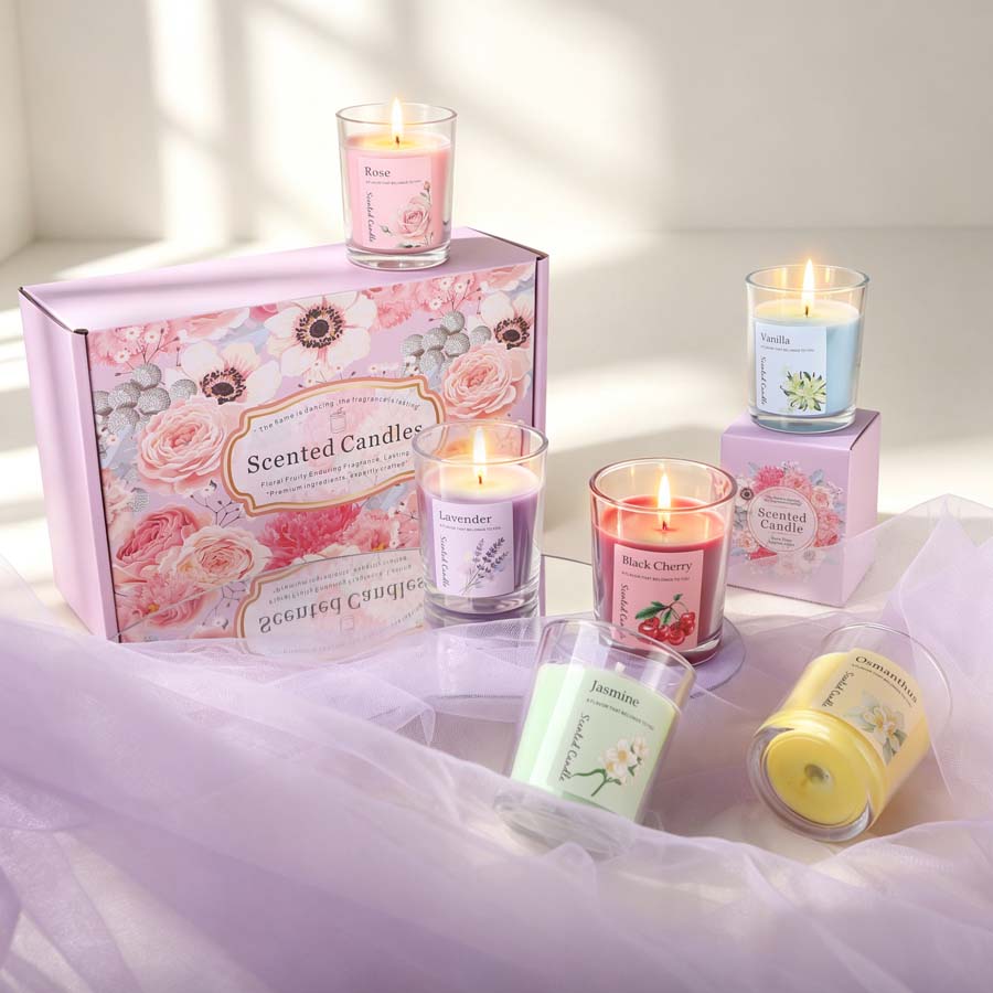 Home Fragrance Usa - Aromatherapie Duftkerzen-Geschenkset 6 Verschiedene Duftkerzen im